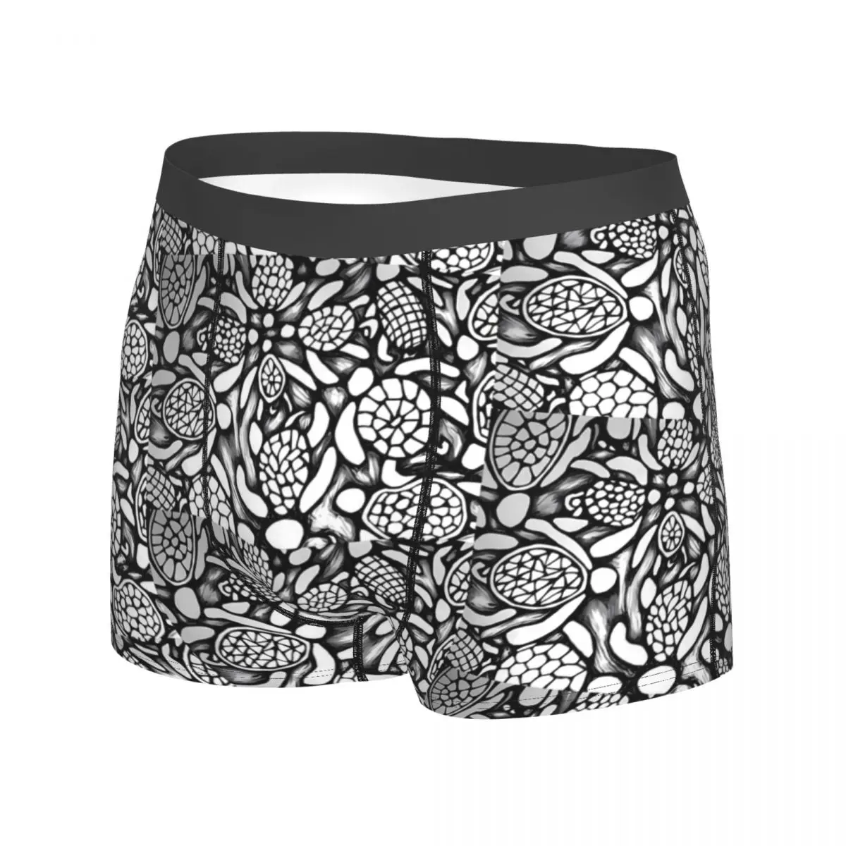 Black And White Turtles Underwear Animal 3D Pouch Trenky Boxershorts Customs Boxer Brief Elastic Male Panties Big Size