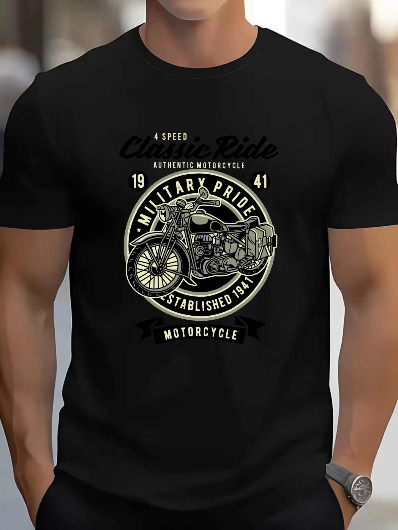 

Men's Vintage Motorcycle Club T-Shirt Biker Retro Casual Streetwear Cotton Tops