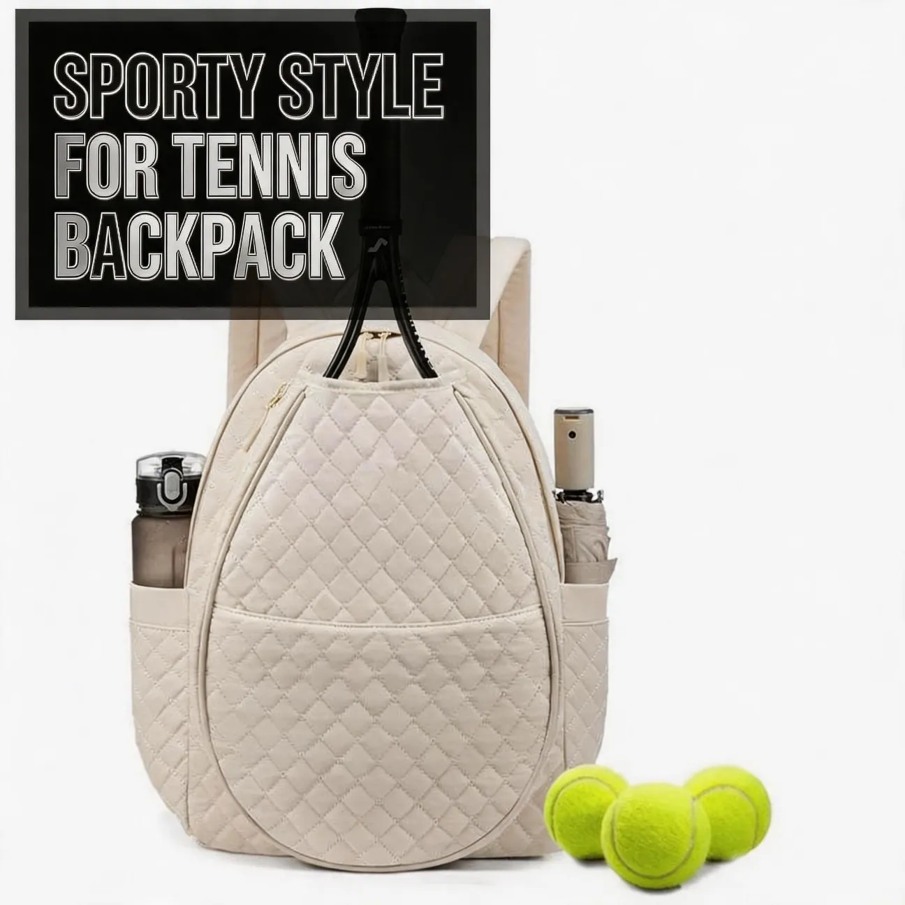 Pickleball Paddle Bag Backpack, Racquet Holder with Crossbody Option for Court Sports and Gym