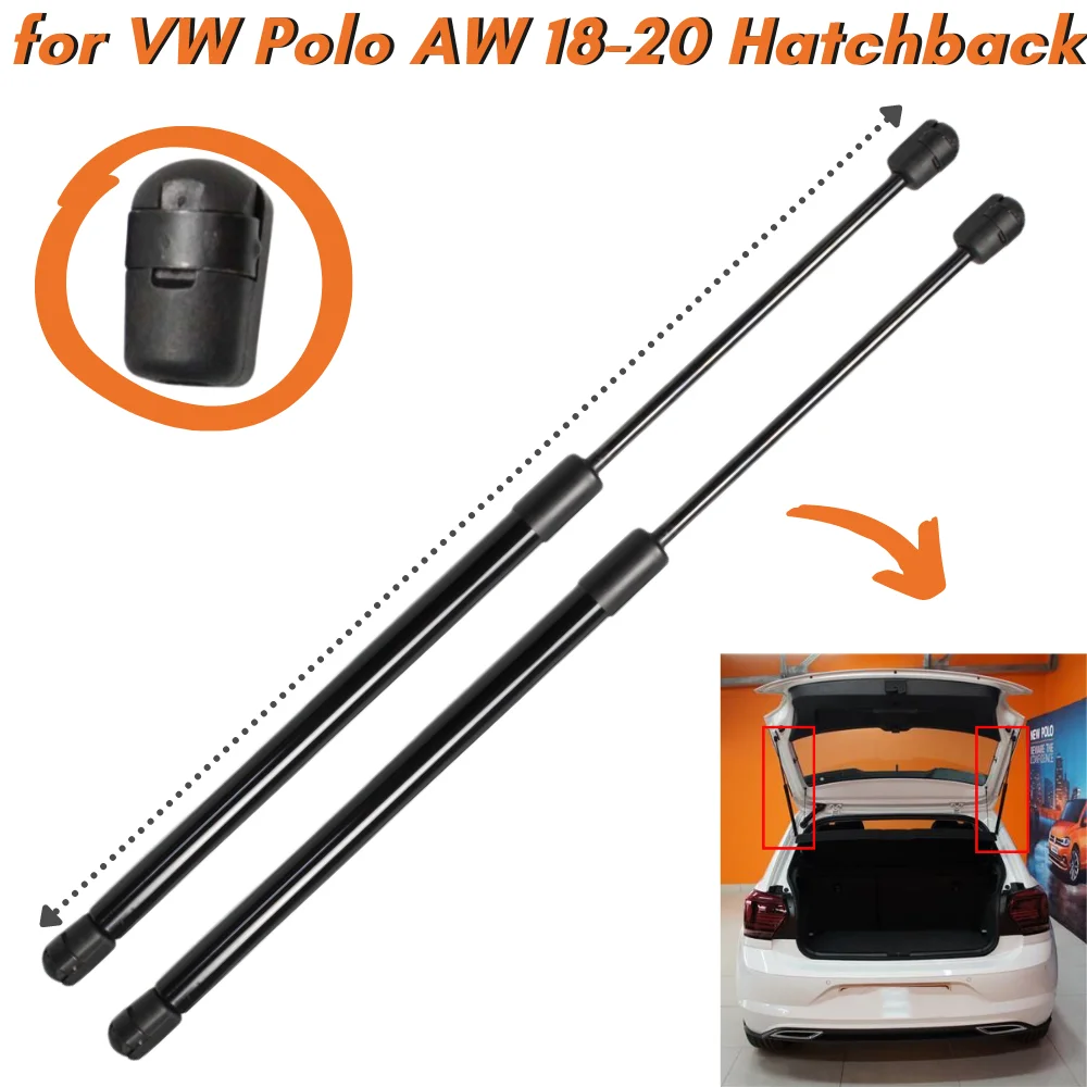 Qty(2) Trunk Struts for Volkswagen VW Polo MK6 AW Hatchback 2018-2020 Rear Tailgate Boot Lid Lift Support Strut Bar Shock Prop