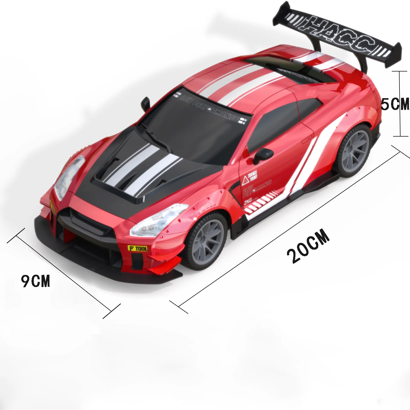 سيارة RACENT RC الانجراف عالية السرعة بجهاز تحكم عن بعد 4WD RC مع ضوء LED، لعبة عجلات السباق والانجراف لبطاريتين للأولاد
