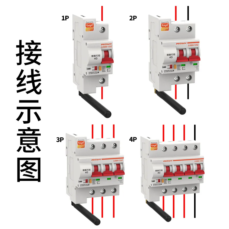 Imagem -04 - Disjuntor com Controle Remoto Global Interruptor de ar Inteligente sem Fio 4g Graffiti Interruptor de Luz