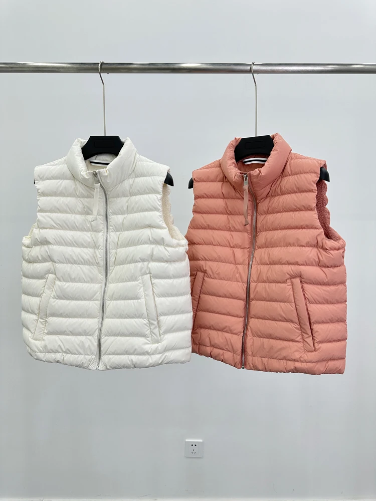

Limited Women's down Vest Lightweight Soft Warm AG Version Windproof Outdoor Casual Stand Collar Du down Jaet