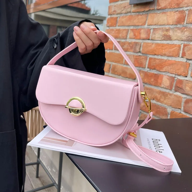 8 Color Small Semicircle Saddle Crossbody Bag For Women Top Quality Luxury Brand Handbag And Purse Designer Leather Shoulder Bag