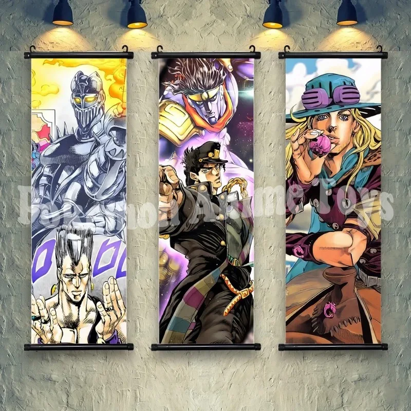 Anime JoJo Bizarre Adventure Retro WhitePaper Sticky Posters Wall Sticker DIY Living Room Bar Cafe Figures Game Wall Decoration