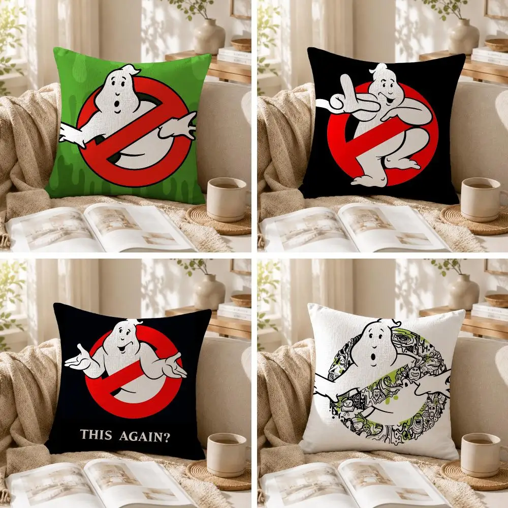 G-Ghostbusters Flim Movie Cushion Cover Natural Linen Organic Fabric Double-Sided Printing Sofa Home Decor Gift Pillow Case
