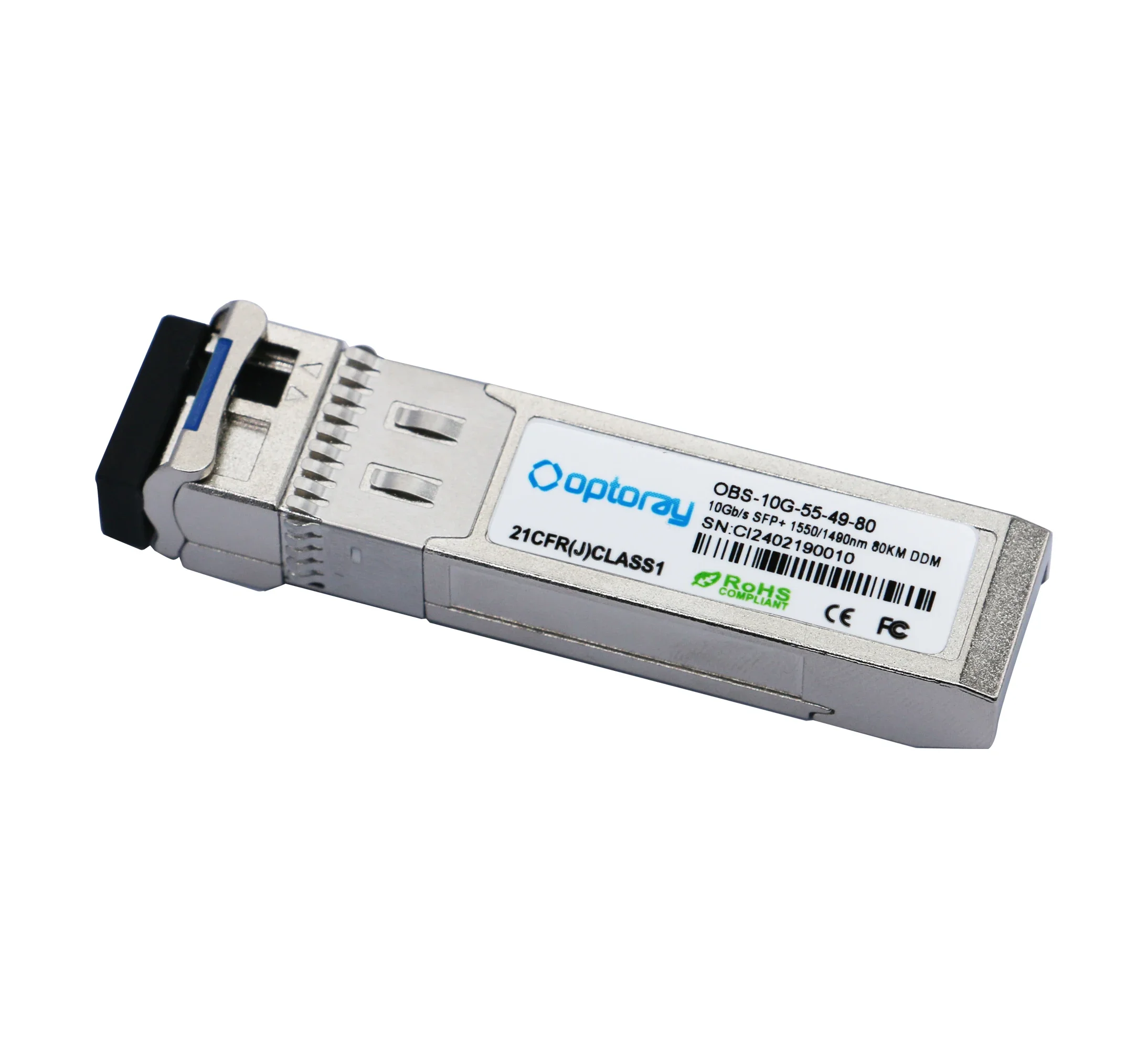 10G BiDi SFP+ 80km DDM Fiber Transceiver Module with 1550nm-TX/1490nm-RX WDM Feature LC Connector for Fiber Optic Use