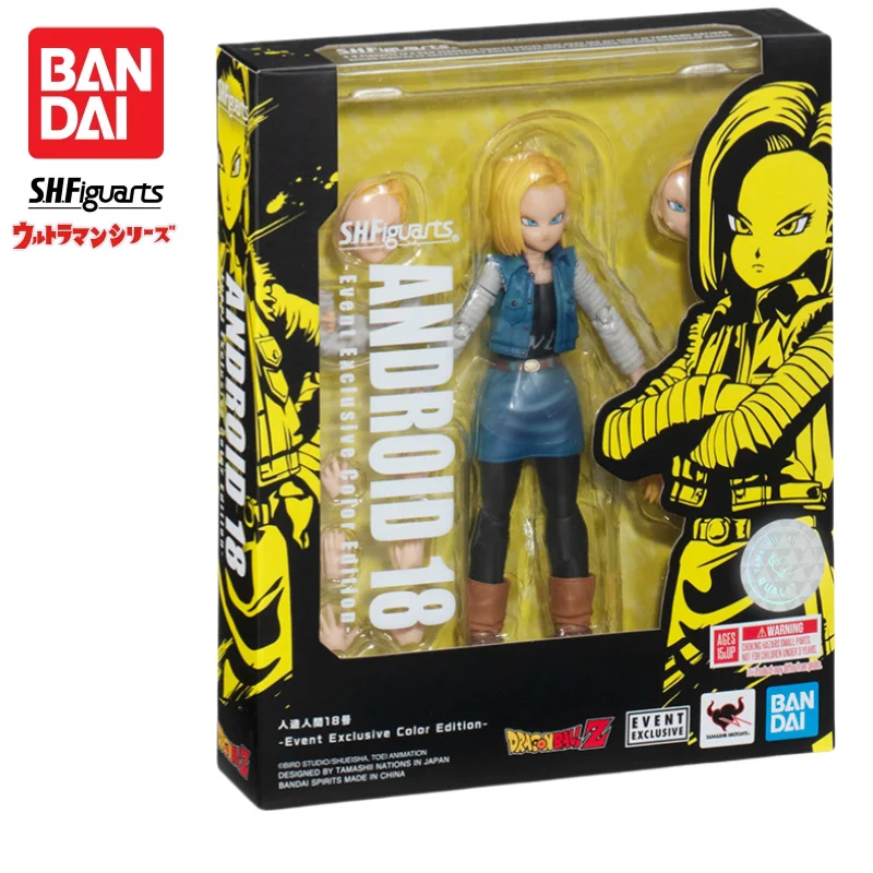 Auf Lager Bandai S H Figuarts Original Dragon Ball Android 18-Puppe, brandneue Actionfigur, Anime-Charaktere, Modellgarage
