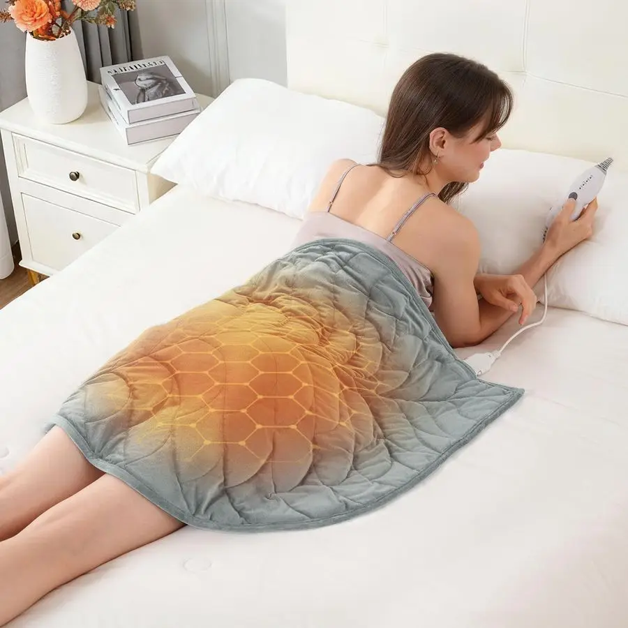 

Weighted Heating Blanket 7 lbs, 26 x 35 Large Size Weighted Heating Pad for Back Shoulder Abdomen, Soft Electric Heated Blankets