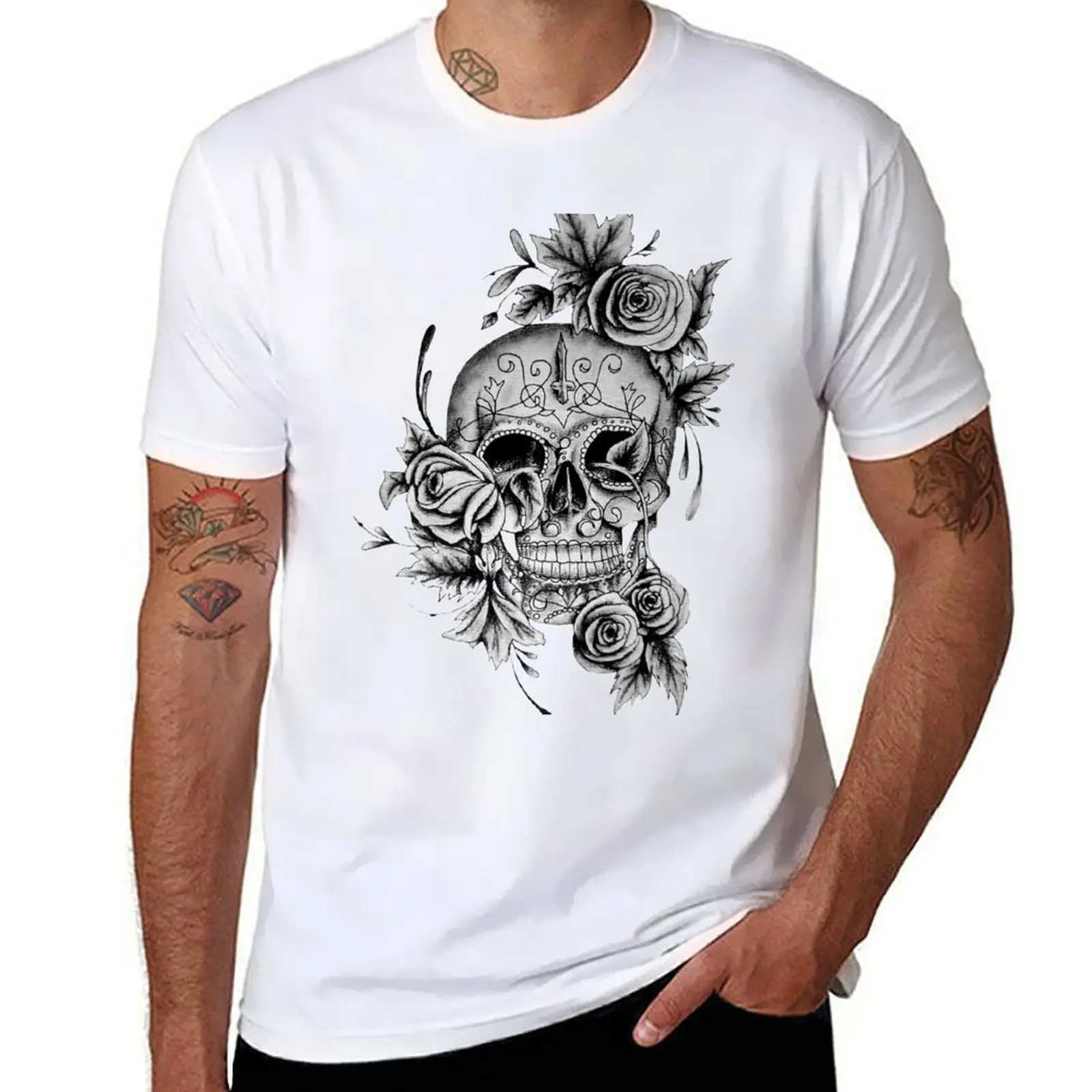 

Mexican skull T-Shirt anime t shirts for man cotton t shirts man 100% T-Shirt