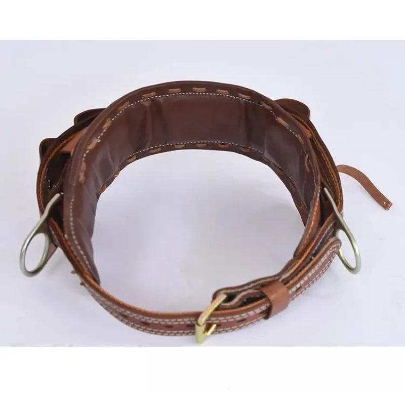 Lightweight electric construction safety belt, high-altitude work cowhide safety belt, strap-type climbing rod circumference