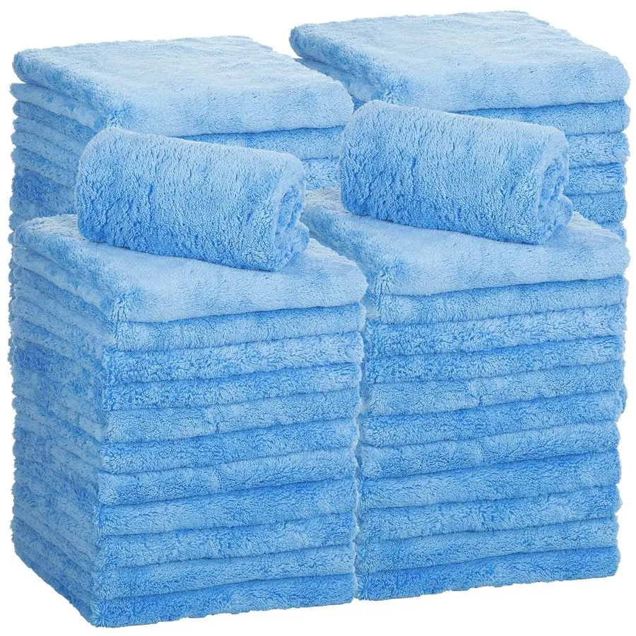 

30 шт. безрамочных плюшевых полотенец из микрофибры 16x16 дюймов для детейлинга, сушки, мойки и полировки автомобилей, впитывающие салфетки для чистки, 500 GSM