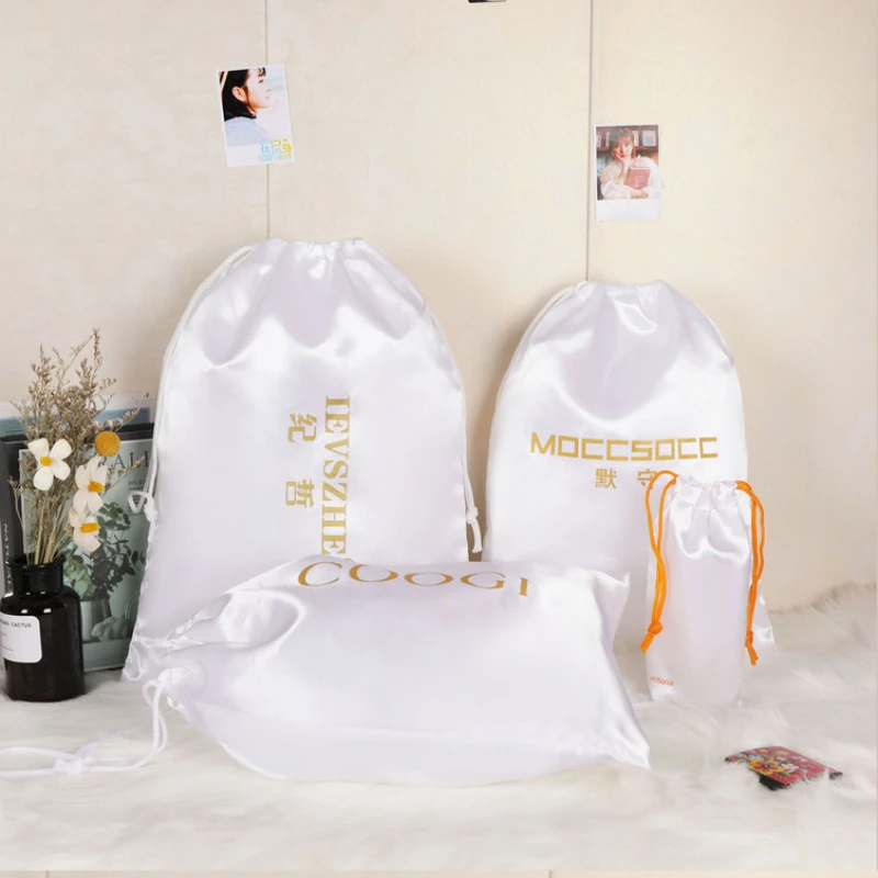 

Customize 100pcs/lot White Dustproof Phone Eyeglasses Pouch Jewelry Cosmetics Beauty Products Wigs Storage Gift Bag Custom Logo