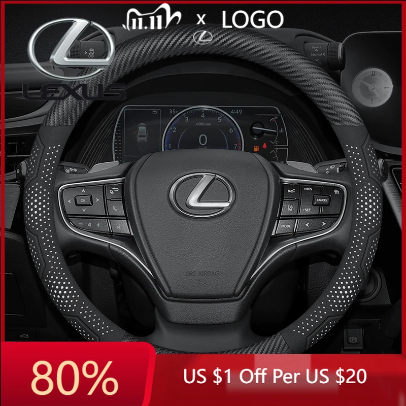 

Новинка 2026: Горячая продажа! Наклейки для интерьера автомобиля, чехол на руль из карбоновой кожи для Lexus F Sport RX300 LS500h GS300 IS300 CT200h NX300
