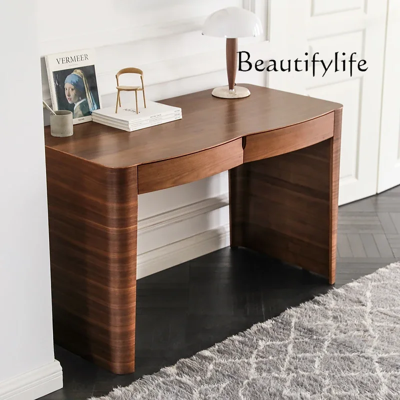

Muebles para hogar Скандинавский средневековый ретро современный минималистский/ореховый изогнутый деревянный окунь двойной стол