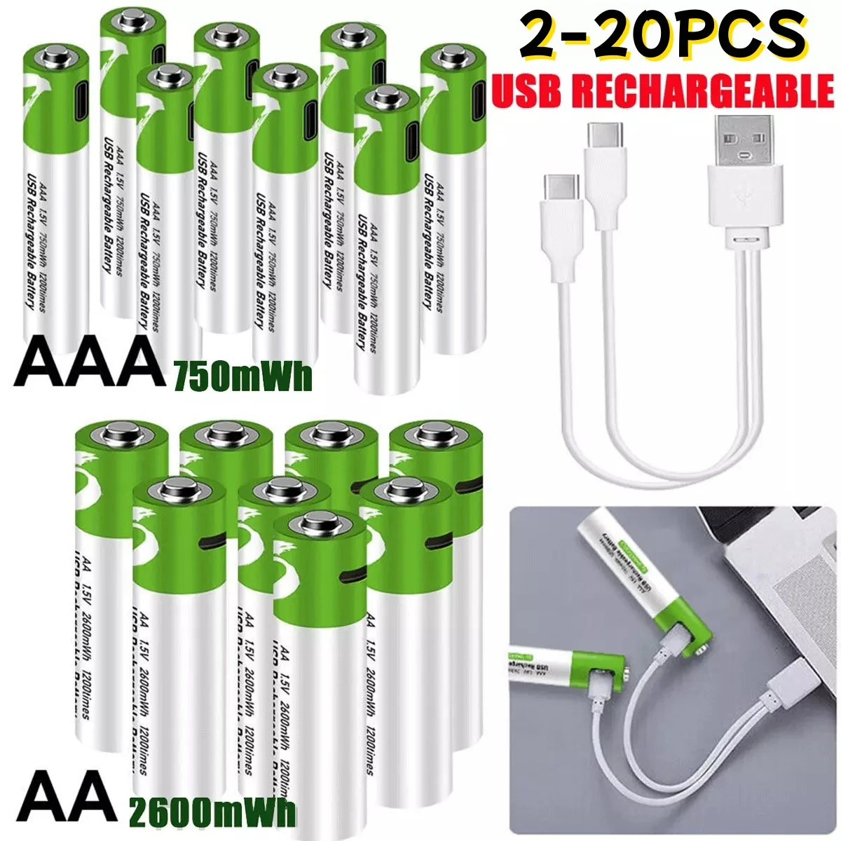 Fast charging 1.5V AA/AAA lithium ion battery with 2600mah/750mah and USB rechargeable lithium USB battery for toy keyboard