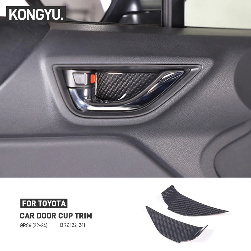 

For Subaru BRZ For Toyota 2022-2024 Real Dry Carbon Fiber Car Interior Door Cup Handle Bowl Cover Trim Inner Decoration Sticker