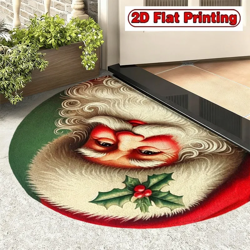 Modern Floral Half Round Doormat Plum Blossom Semicircle Carpet For Luxury Living Room Bedroom Front Door Welcome Floor Mat Gift