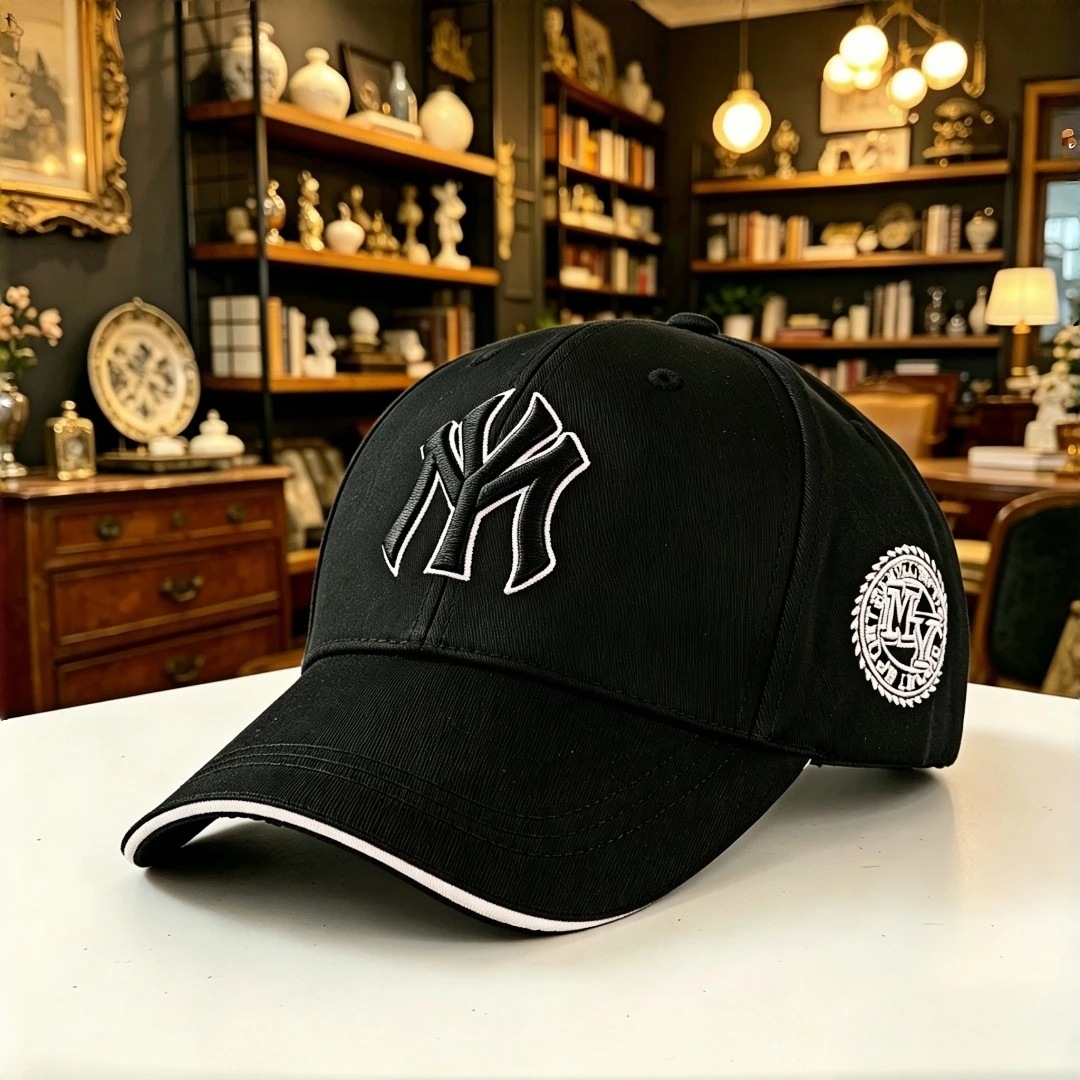 New York Team Logo Embroidered Baseball Cap, Stylish Side Badge Decoration Adjustable Dad Hat Trendy Streetwear Sun Hat,Suitable