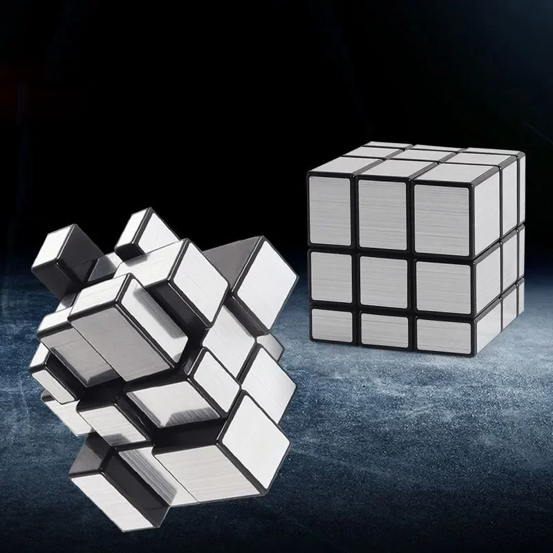 SENGSO مرآة مكعب 3x3x3 سرعة ملصق مكعب تويست أشكال مختلفة لغز حزمة ألعاب ألغاز لعبة للأطفال والكبار