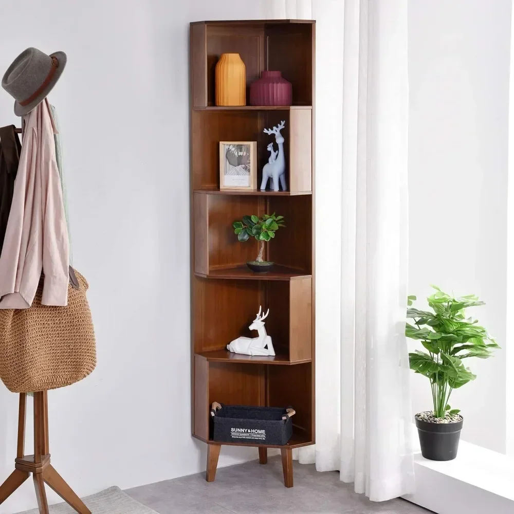 Bookcases, Industrial Cube Shelf Corner Bookshelf Display Storage Tall Multifunctional Stand for Home Office, Bookcases