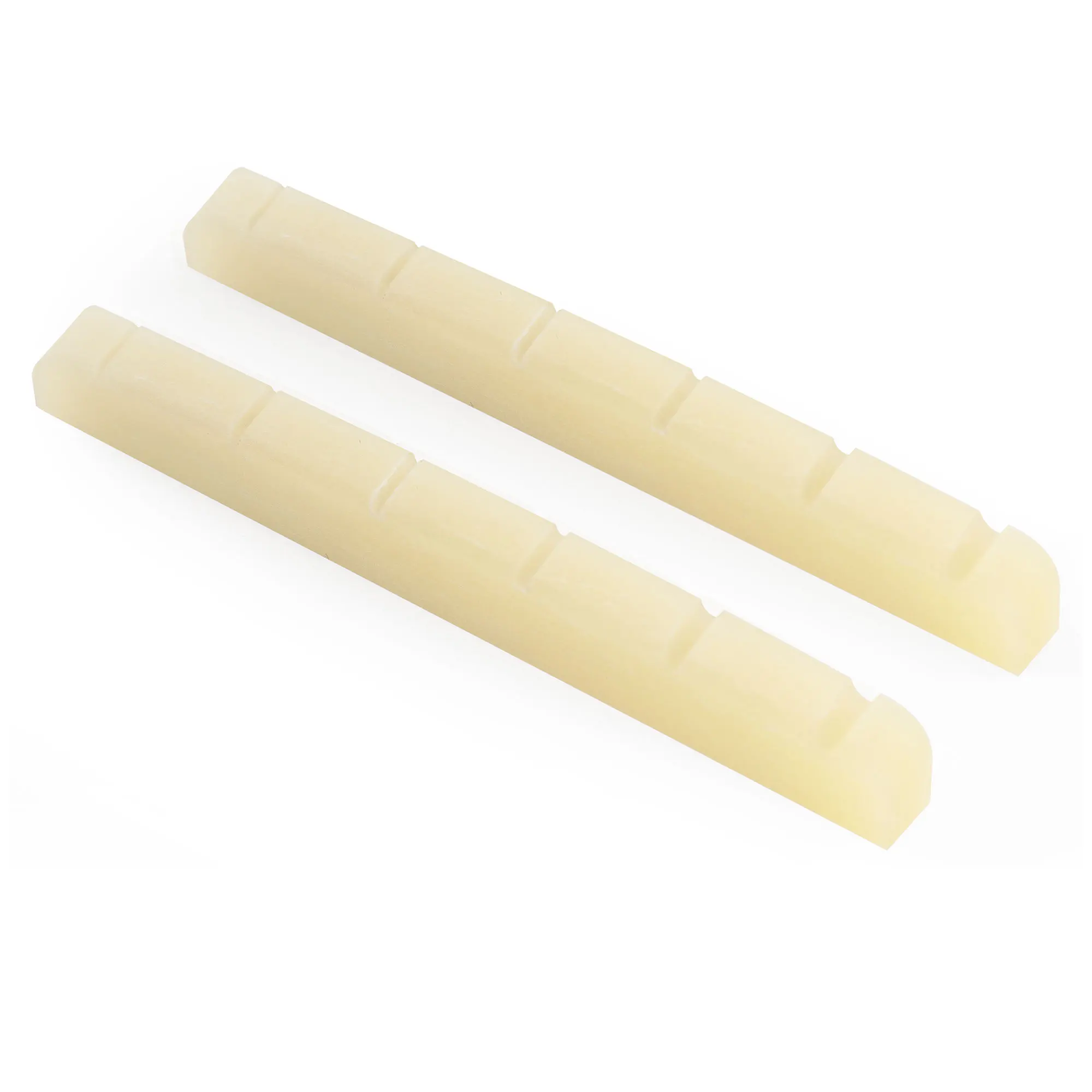 Musiclily Pro 40,5 x 3 x 5 mm flacher, geschlitzter Knochensattel für 6-saitige Squier Affinity ST Tele Style E-Gitarre (2er-Set) – Detail 3