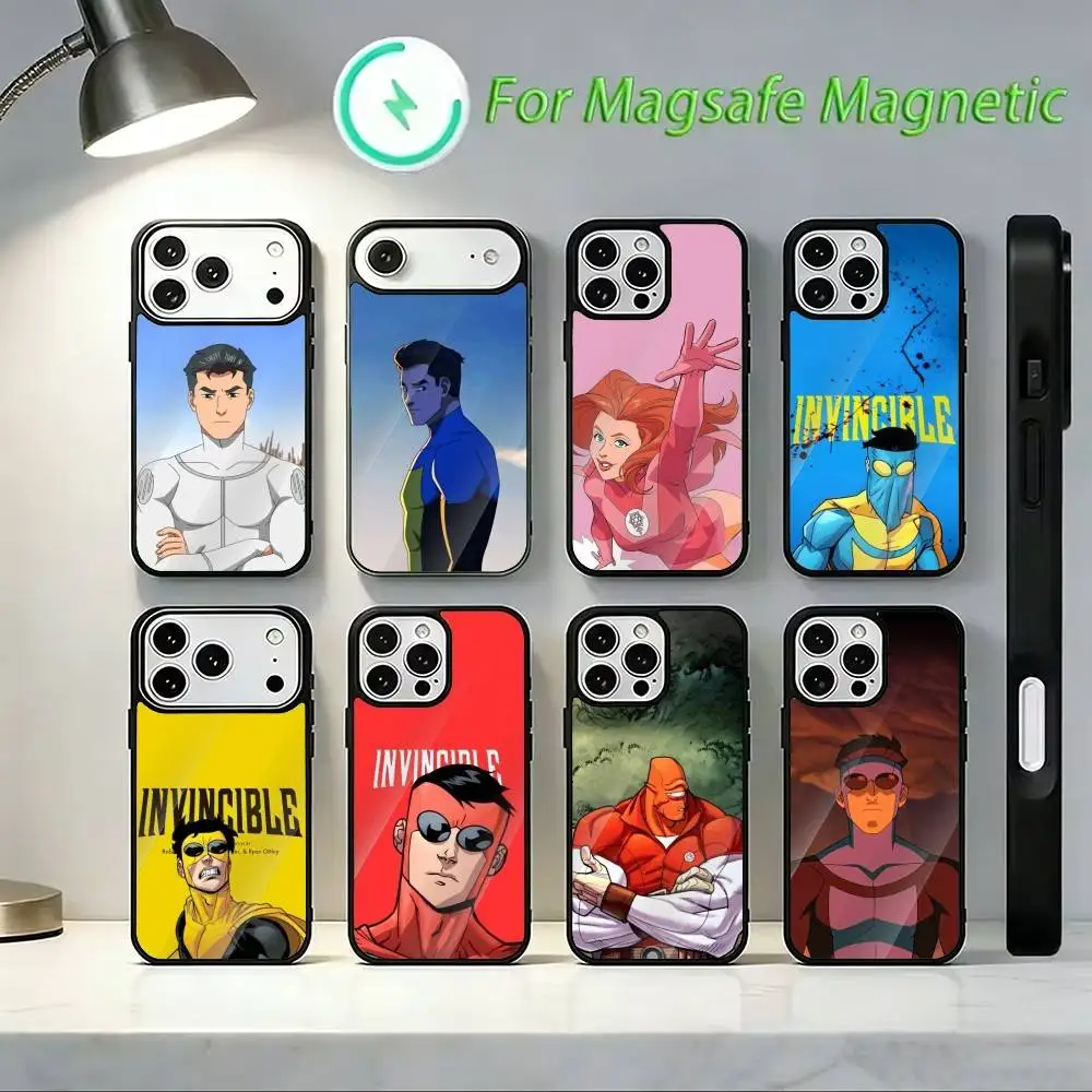 Чехол для телефона Manga T-Invincible-s для IPhone 14,16,15,13,17,12,Plus,Pro,Max, магнитный, матовый, для Magsafe