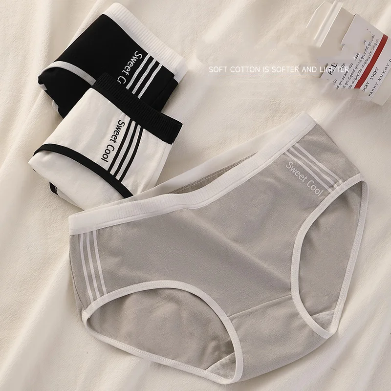 3PCS/set Seamless Cotton Panties Women\'s Sexy Female Underpants Mid Waist Underwear for Women Briefs Pantys Cozy SportsLingerie