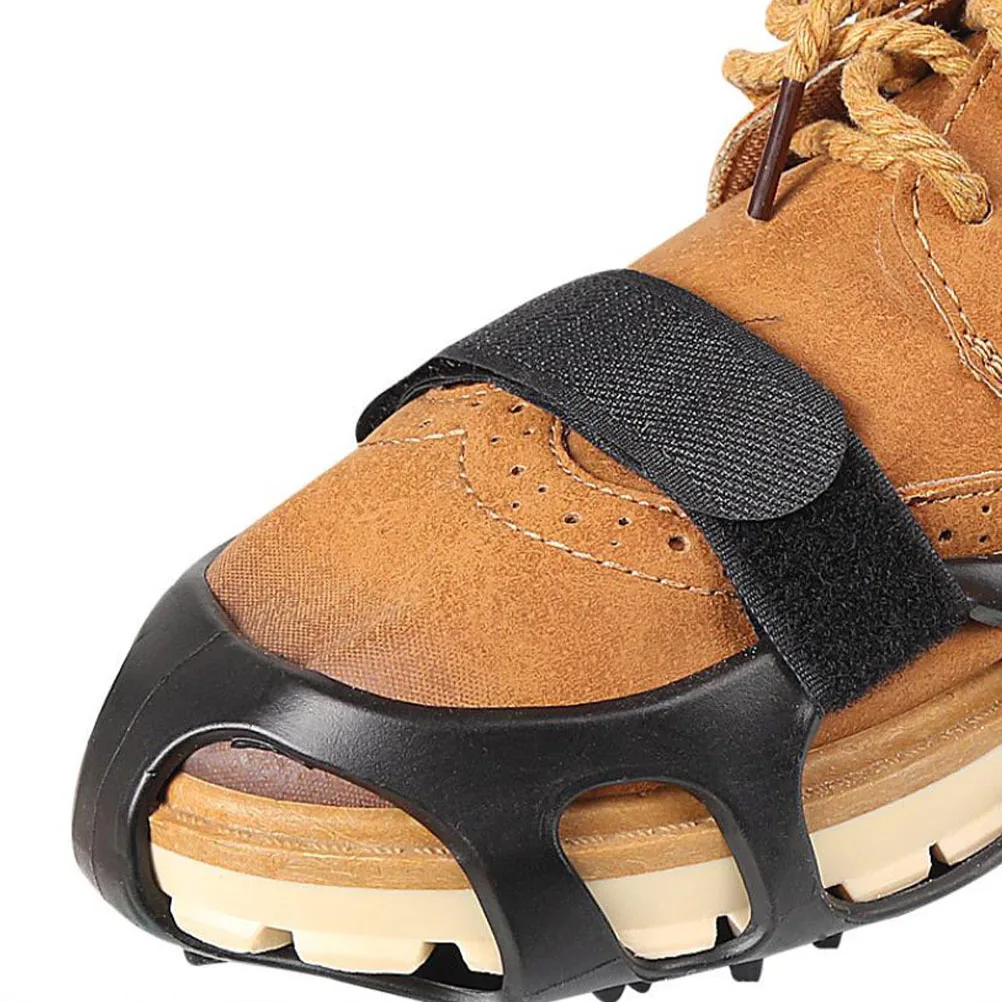 

4 Pairs Ice Spikes Anti Slip Shoe Covers Strap for Insoles Heels Socks White Laces Lightweight Durable Climbing Crampons Outdoor