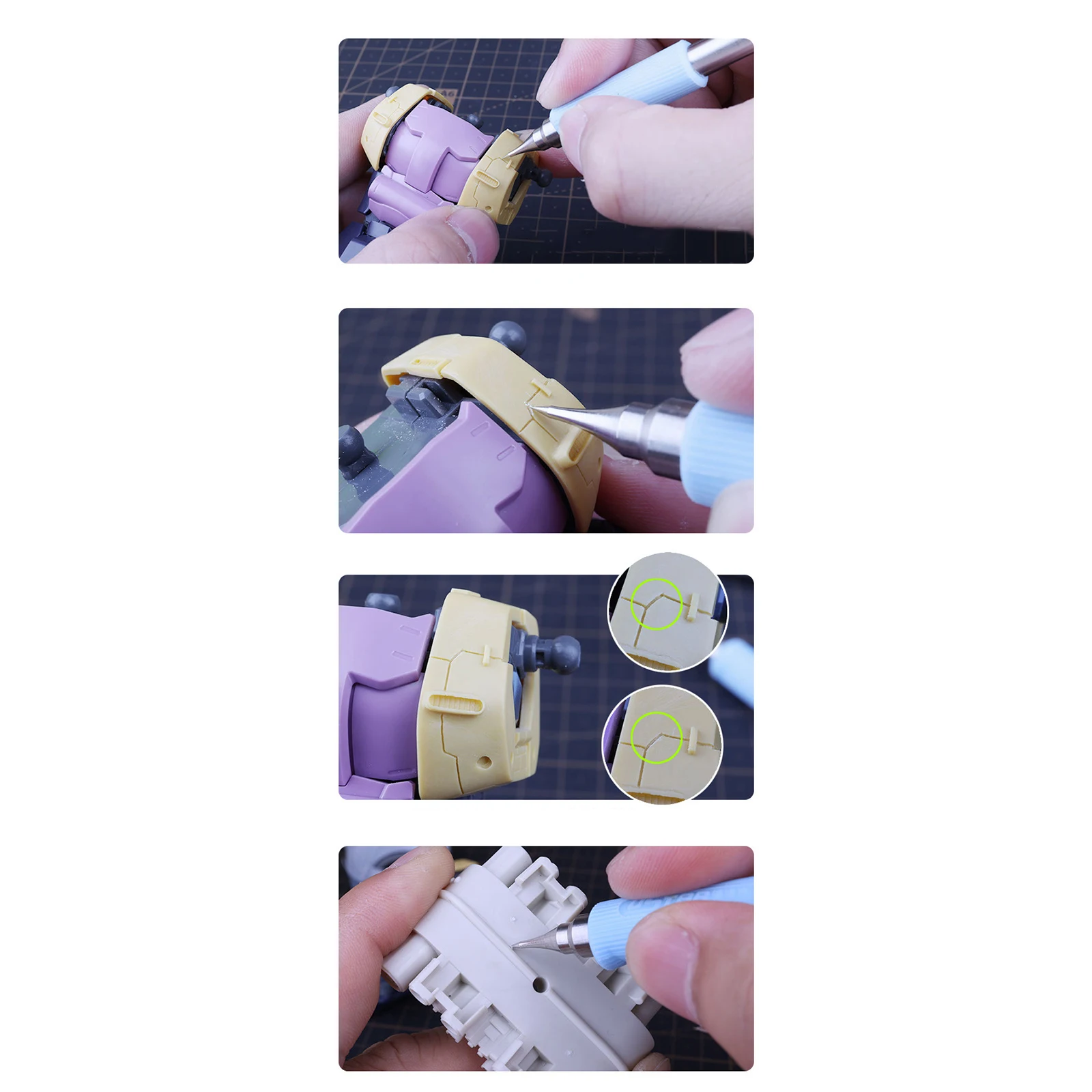 Высококачественный стальной инструмент для моделирования, военная модель, острая игольная ручка с гравировкой и шлифовальным камнем