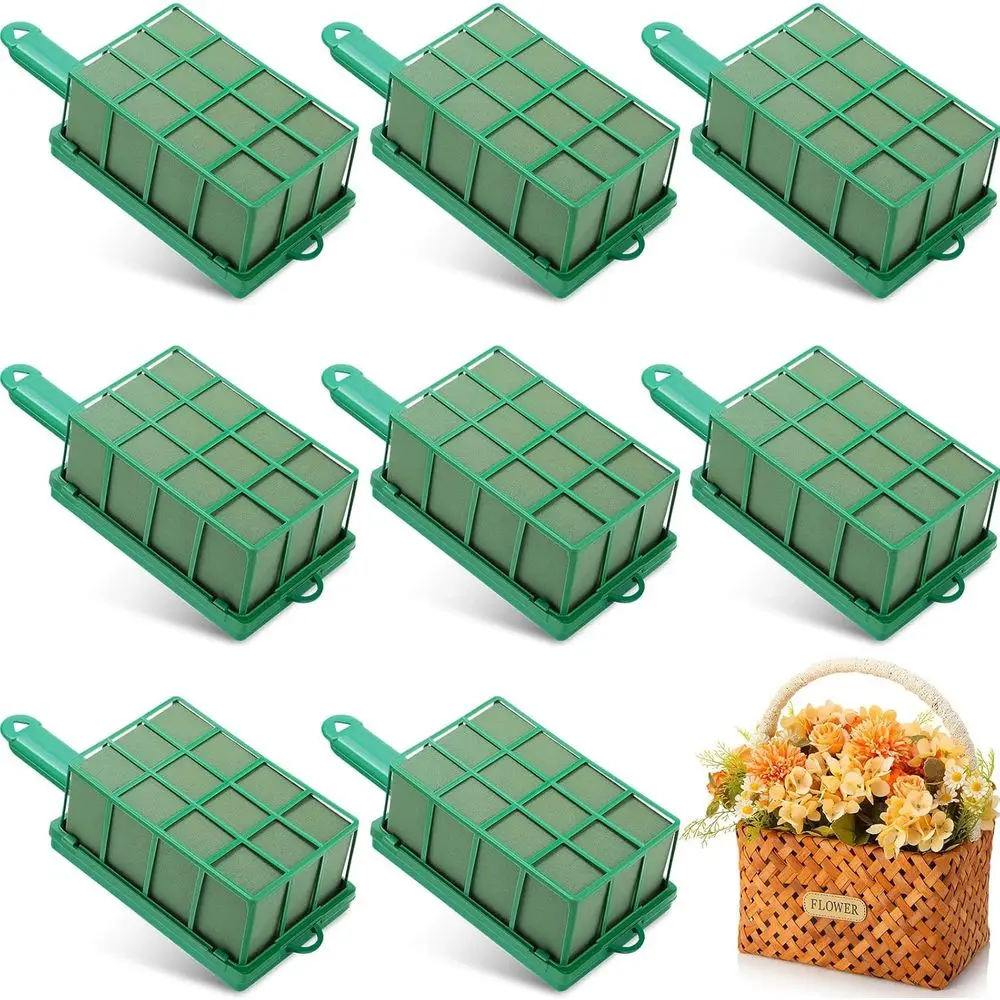 

8 Pcs loral oam Cage Holders Dry lower oam Cage with Handle Green Recular loral Arrangement Blocks or resh lowers Home Weeding V