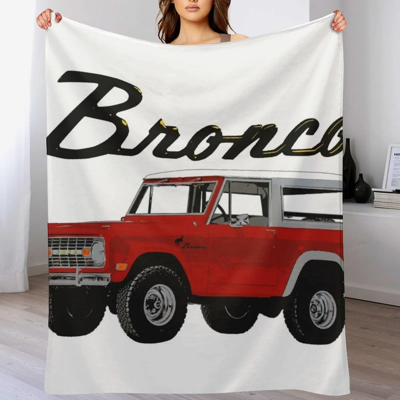 

Ford Bronco - vintage red (black text) Throw Blanket Blankets For Sofas Thin cosplay anime Blankets