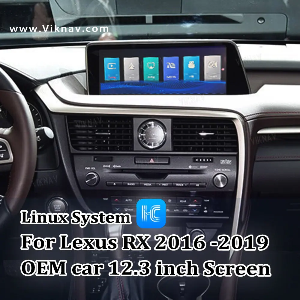 Viknav Fit For Original Car 12.3 Inch Screen Linux System For Lexus RX 2016-2019 Wireless Apple CarPlay Android Auto(Full Screen