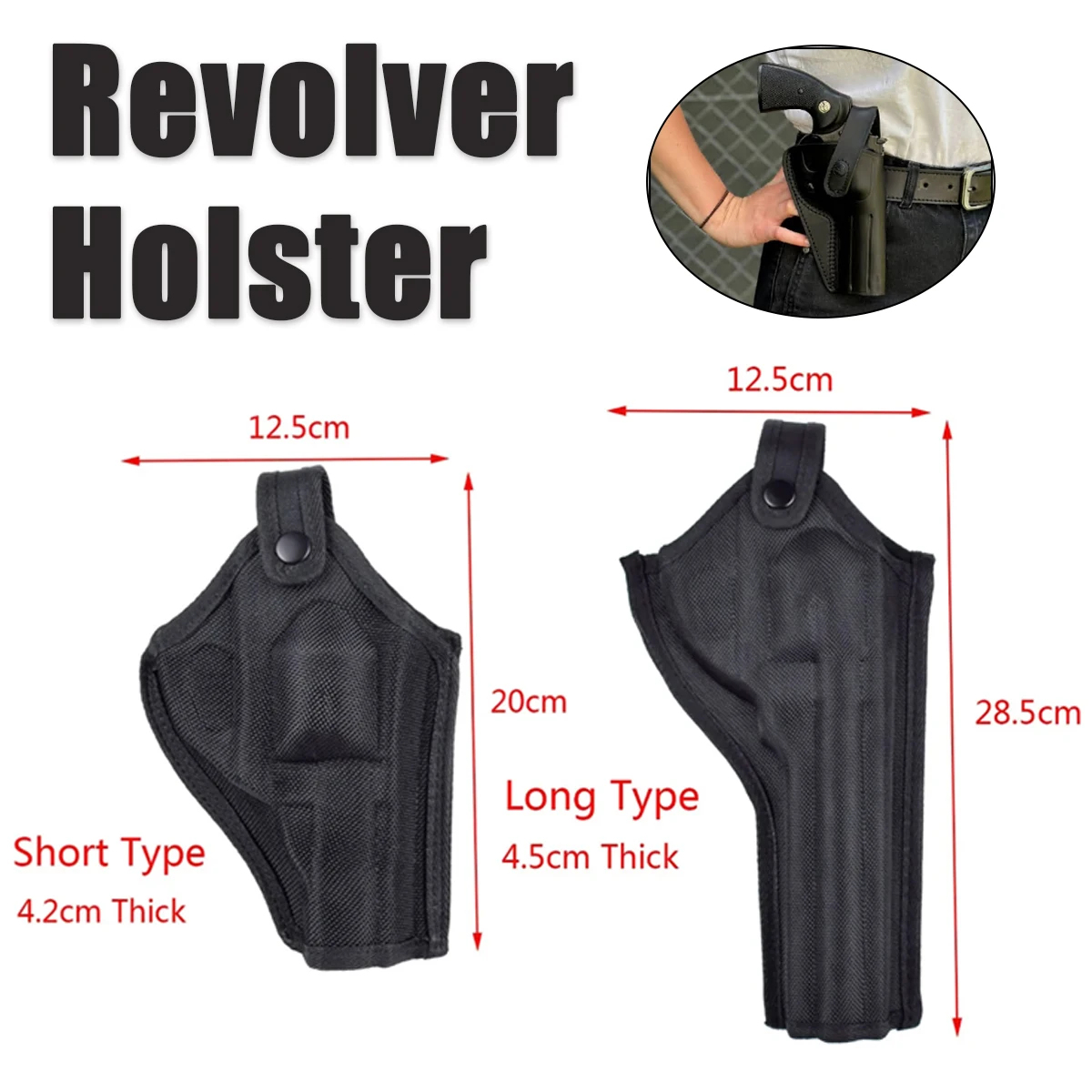 

Hunting Nylon Gun Holster Outside Waistband Fit Rider Big or Small Bore Revolvers in 8"-11" Barrel Lengths