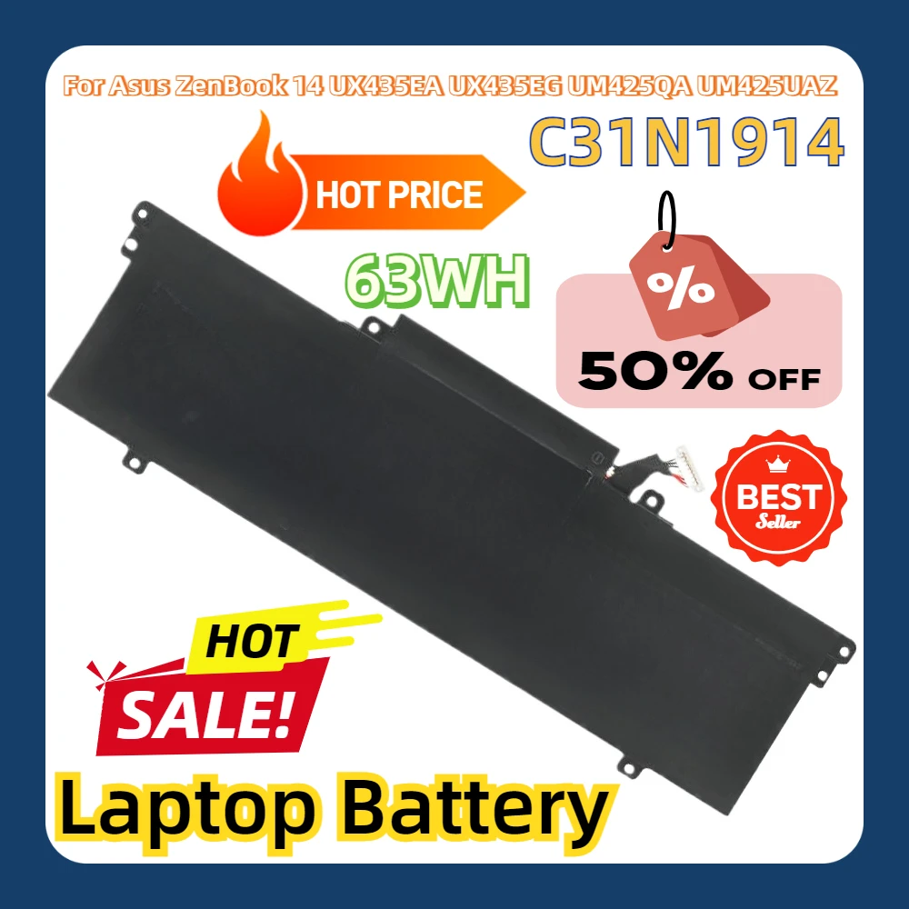 For Asus ZenBook 14 UX435EA UX435EG UM425QA UM425UAZ Ultralight UX435EAL 13 UX425UG 11.6V DODOMORN C31N1914 Laptop Battery