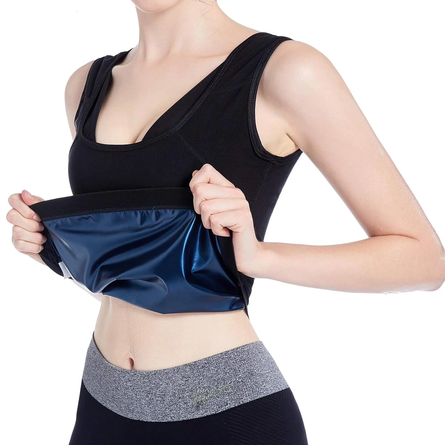 سترة تدريب الخصر للعرق بدلة الساونا للنساء لتمارين العرق بدون أكمام
