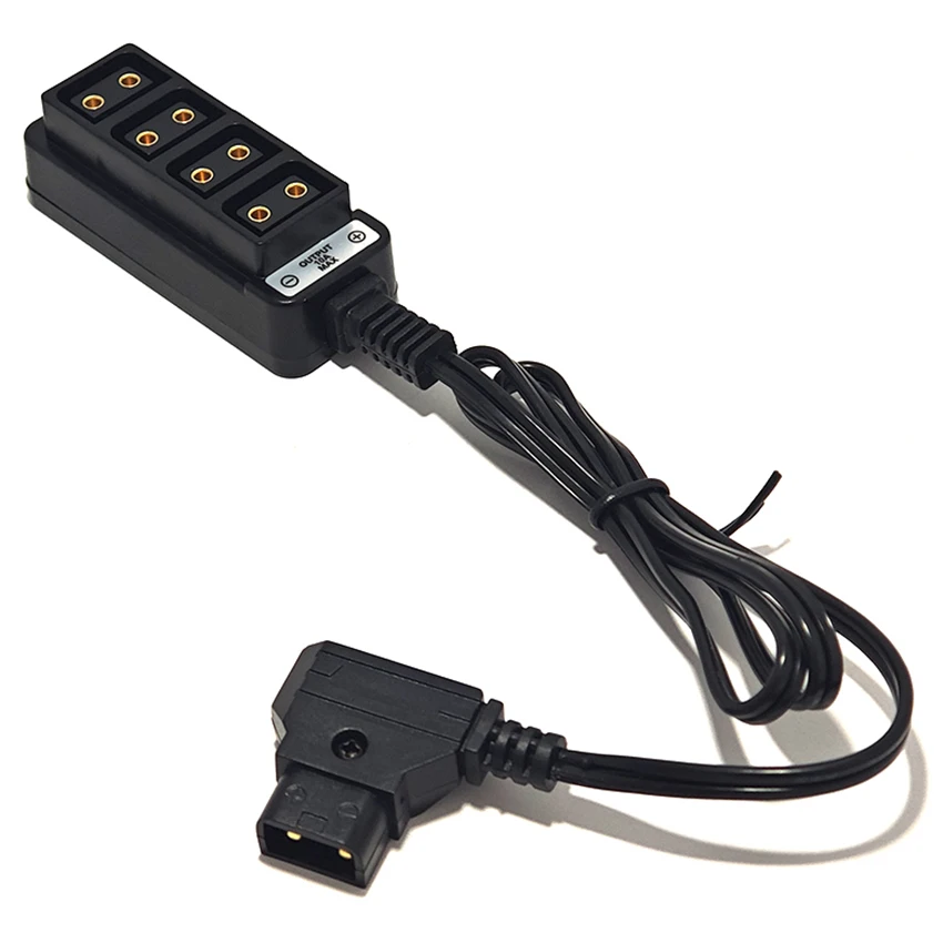 D-Tap Male To 4-Port P-Tap Female Camera Power Supply Distributor DTAP Fourway Power Splitter Electric Splitter 1/4 Power Cord