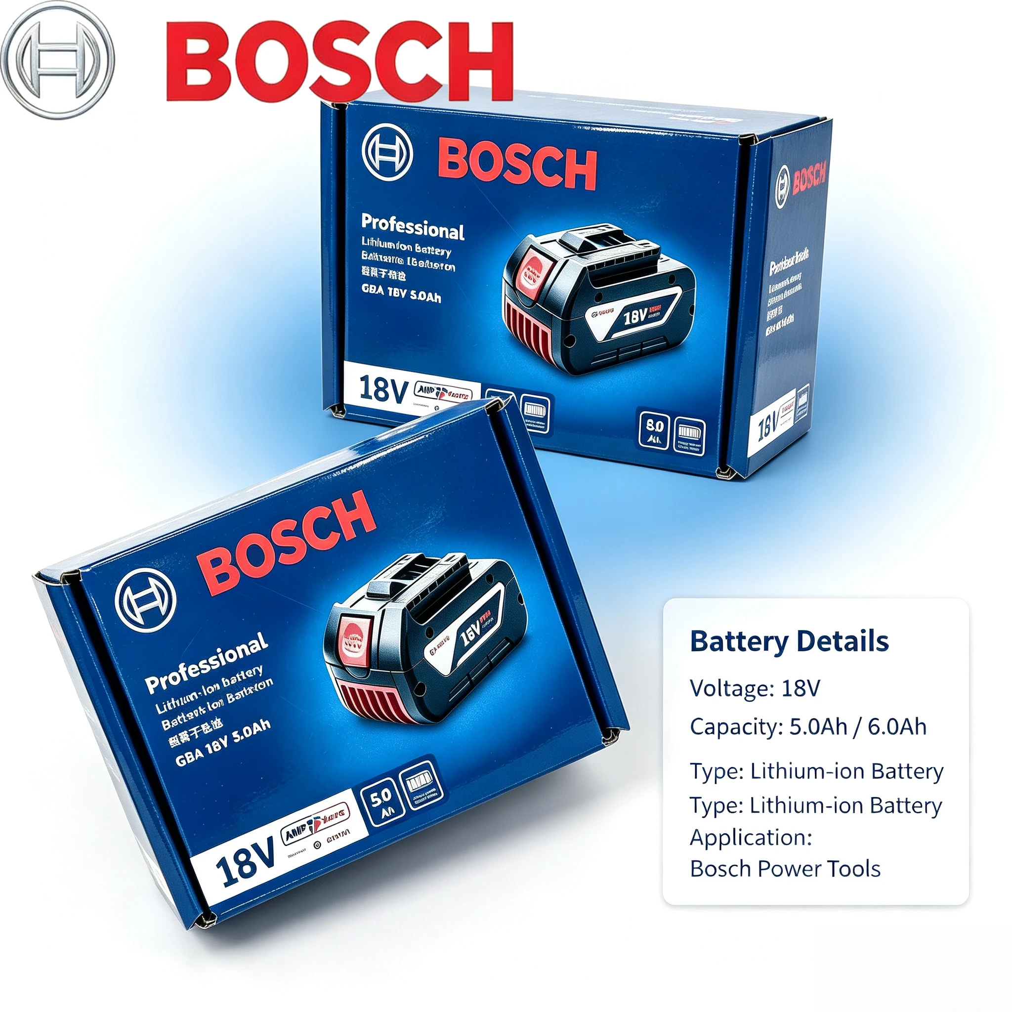 New Original BOSCH 18V Lithium Battery GBA18V6.0 High Capacity Power Pack for Bosch Cordless Drill Grinder Impact Wrench Tools