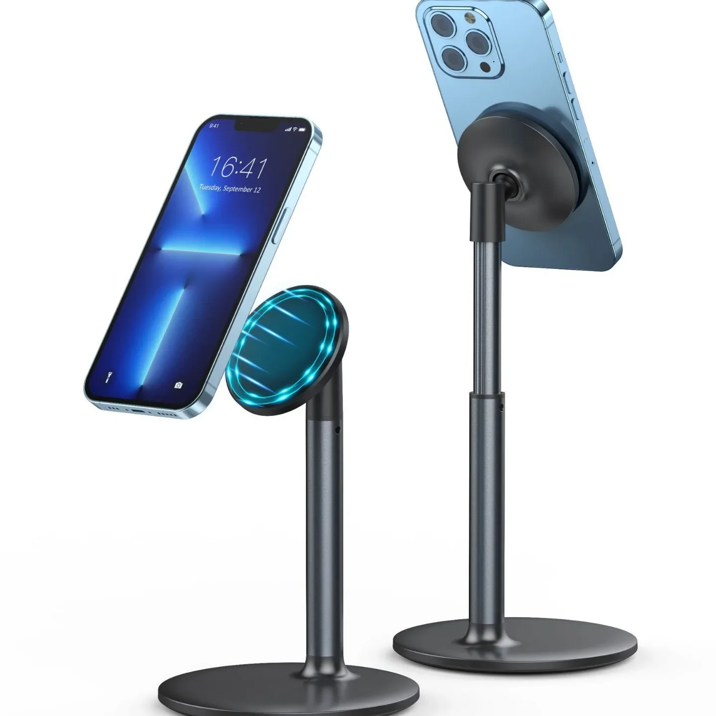 

Adjustable Angle Rotatable Magnetic Desk Stand for Streaming Gaming Video Calls - Desktop Mount Lazy Holder for Live Streamers