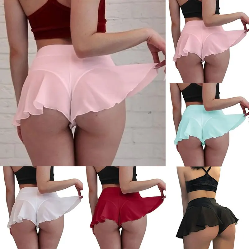 Women Skirts Pants High Waist Pole Dance Ruffled Short Pant Sports Mini Tight Pleated Fitness Yoga Shorts Summer Fashion Skirts