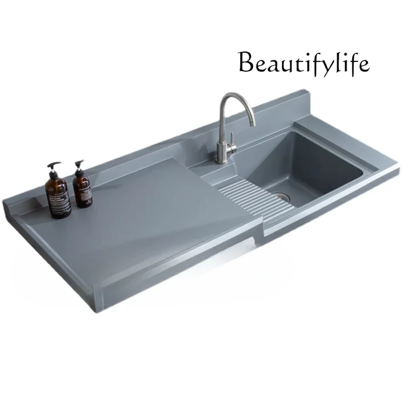 

Quartz stone laundry pool with washboard integrated laundry countertop