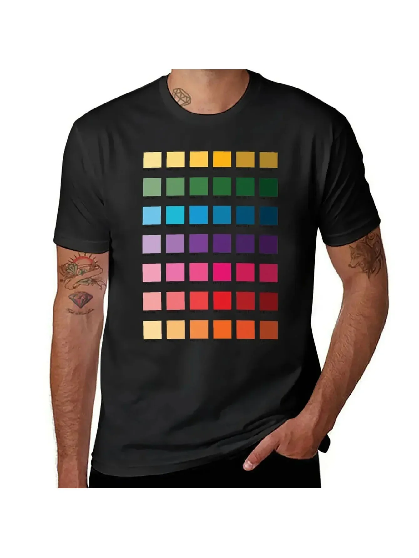 

Футболка Shades of Pantone Colors, эстетичная одежда, быстросохнущие мужские футболки, набор подарков для парня, футболка с рисунком, топы в стиле манга