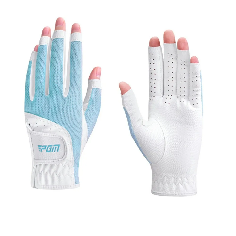 1 paar golfaccessoires Ademende golfhandschoenen Zachte mesh open vingerhandschoenen Lederen zonnebrandcrème Golfvingerhoezen Dames Meisjes