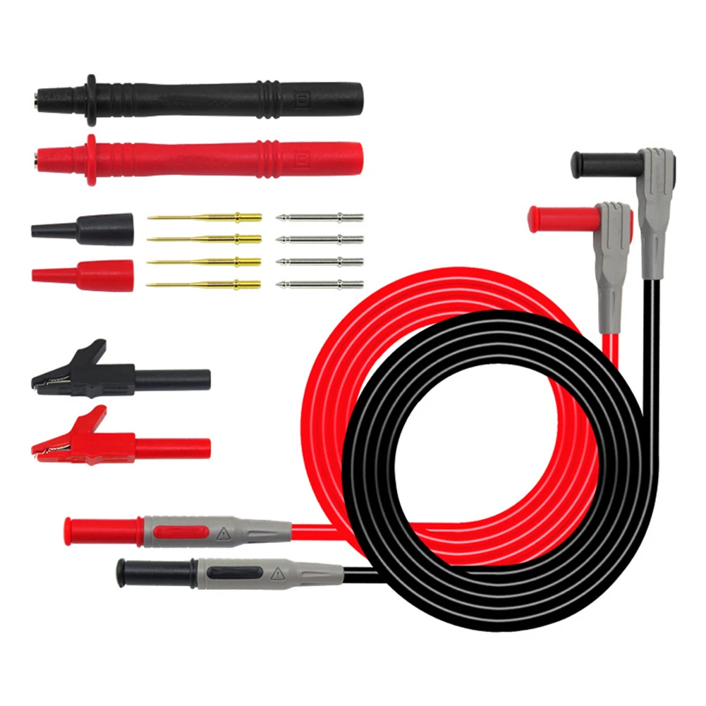 Multimeter Leads Kit 12 In For Alligator Clip And 2mm Probe 3ft 18AWG CAT III 1000V For Electrical Measurement Testing Tool