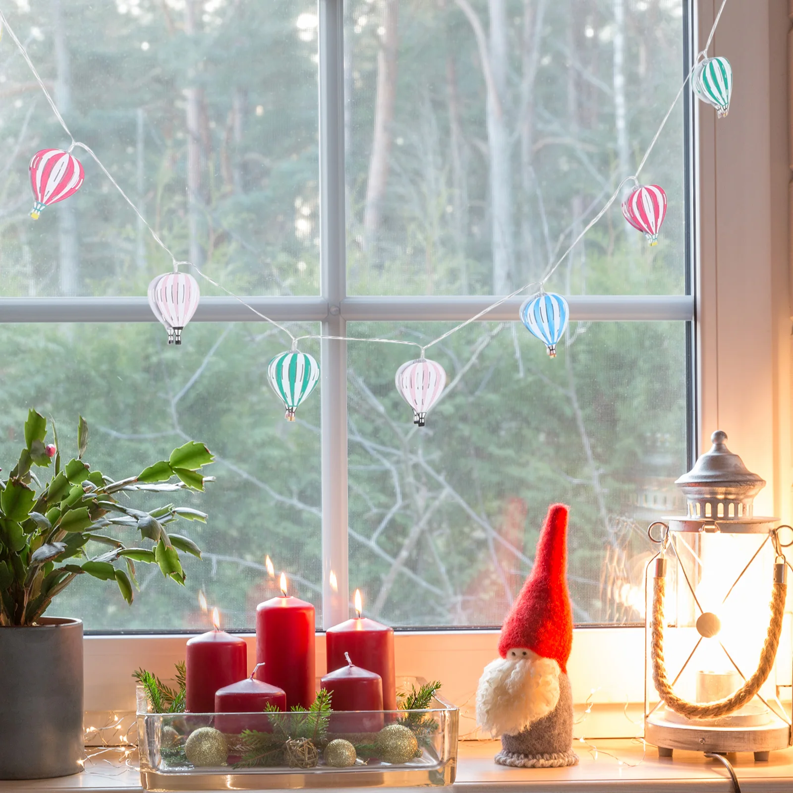 منطاد الهواء الساخن LED سلسلة أضواء تعمل أضواء معلقة داخلية لغرفة النوم حفل زفاف الإضاءة الزخرفية #4