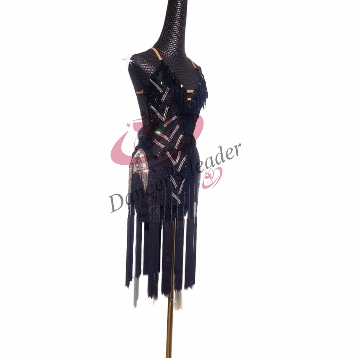 Vestido de baile latino de gama alta, borla hecha a mano personalizada con vestido de diamantes, ropa profesional de escenario Cha Tango