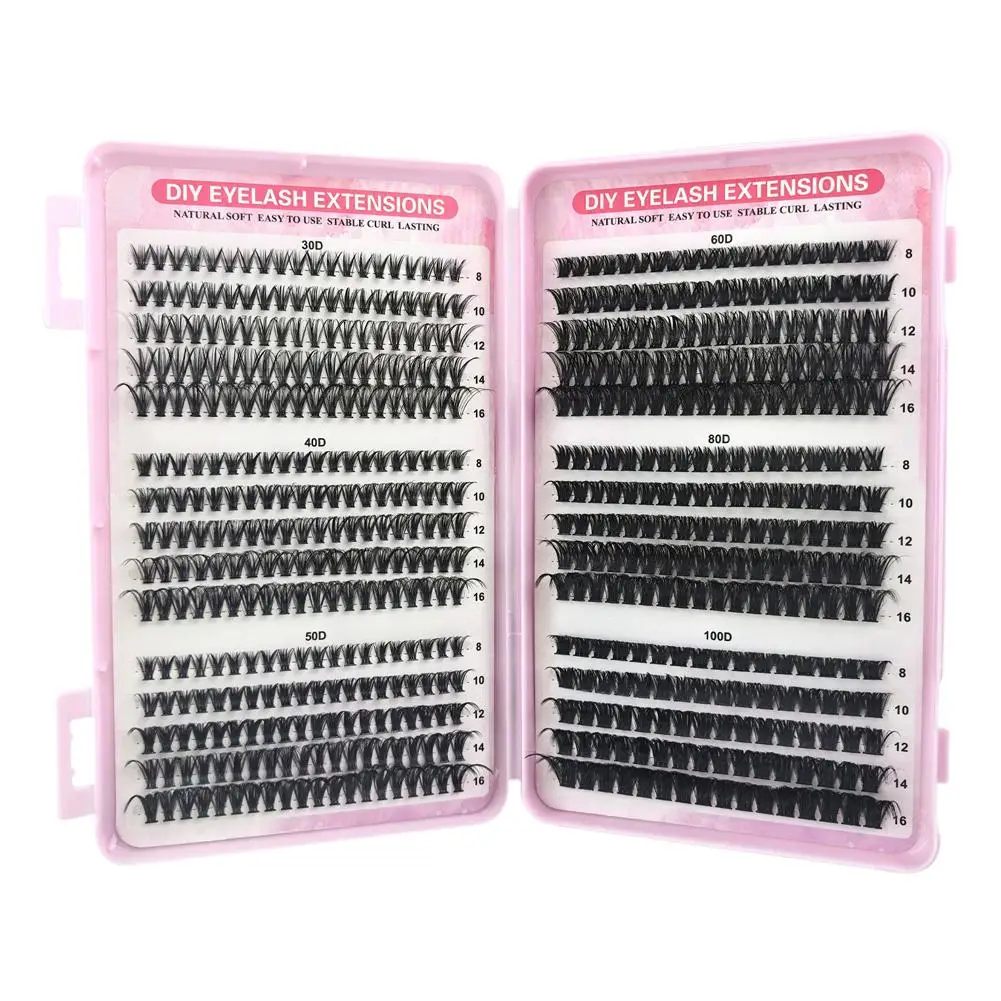 ขนตาปลอมแบบธรรมชาติทรงฟ็อกซ์ ต่อขนตาแบบช่อเดี่ยว ฟูสวย อุปกรณ์แต่งหน้า