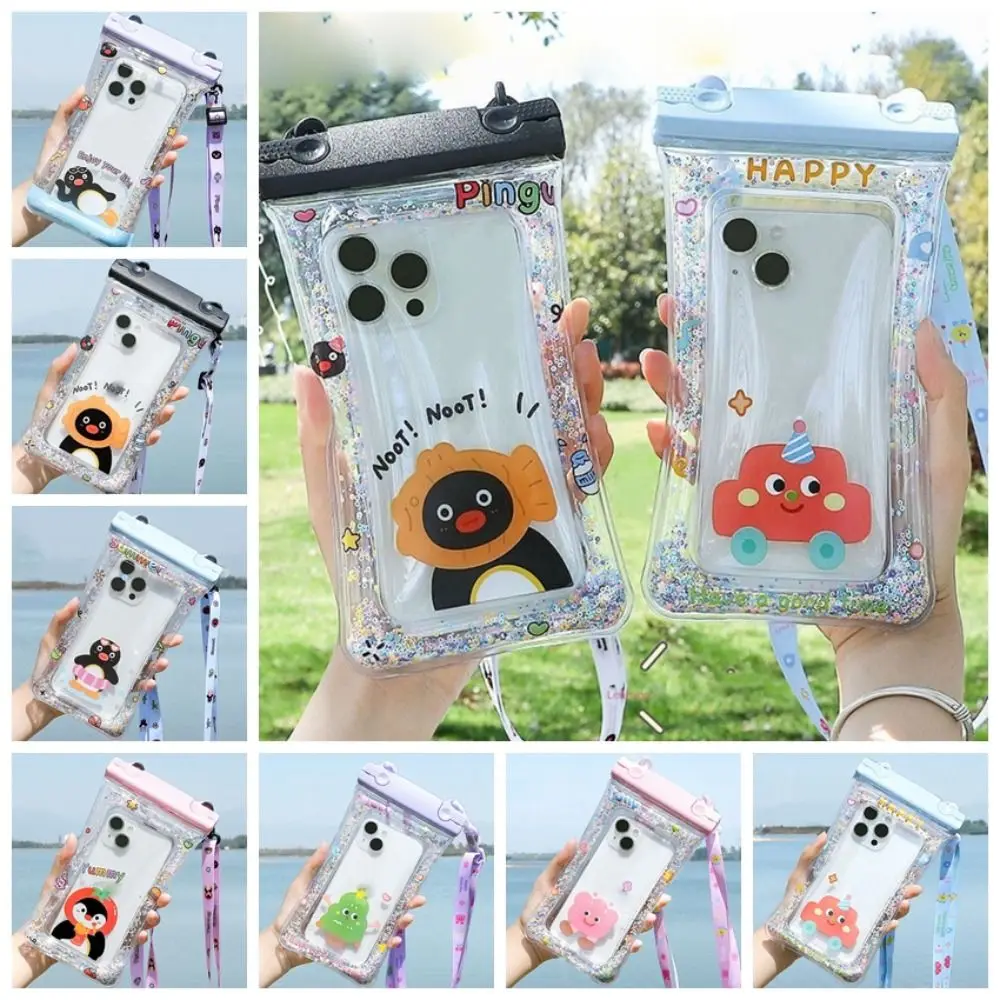 Cartoon Waterproof Phone Case Air Bag Touchable Mobile Phone Bag Transparent Universal Phone Protector Pouch
