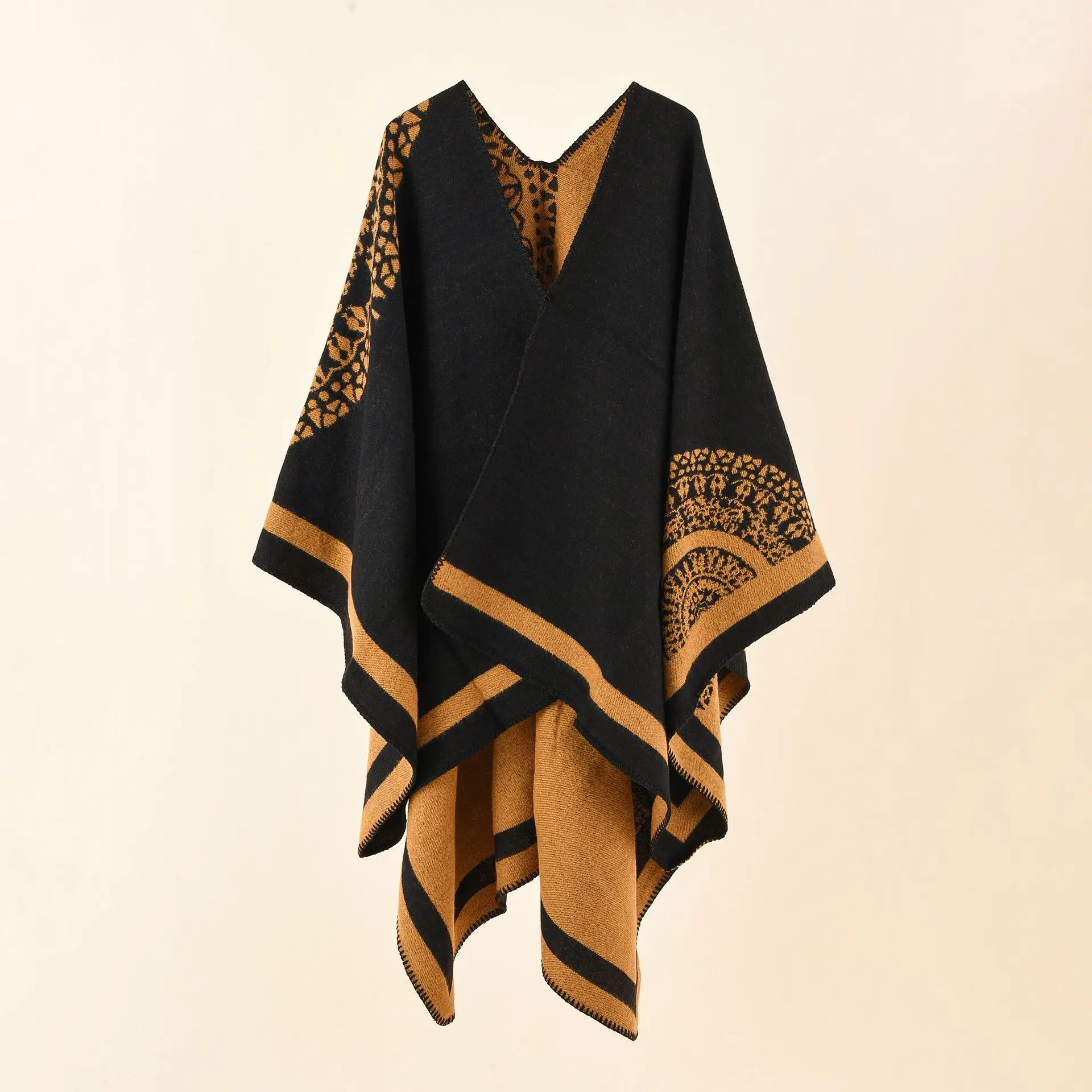 Oversized Shawl and Wraps Female Bufanda Mujer Winter Warm Floral Ponchos and Capes Fashion Cashmere Pashmina Women Capes Chal