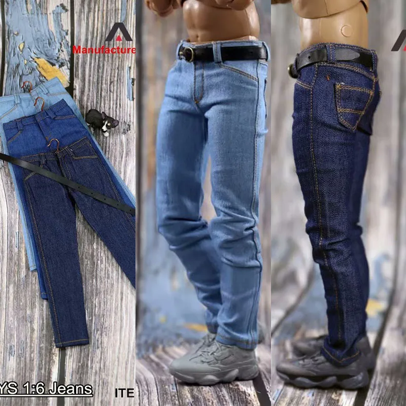 ACNTOYS ACN001 1/6  Scale Male Slim Jeans Pants Trousers Clothes Model Fit 12 inch  Soldier Action Figure Body Dolls Toy